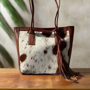 Petit sac fourre-tout en cuir de vachette pour femme Petit sac à main en cuir de vachette pour femme, cadeau pour elle, sac fourre-tout pour demoiselle d'honneur