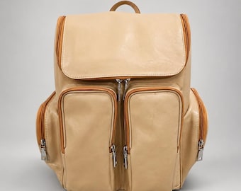 Handmade Leather Diaper Bag | Baby Travel Bag | nappy bag | new parents backpack