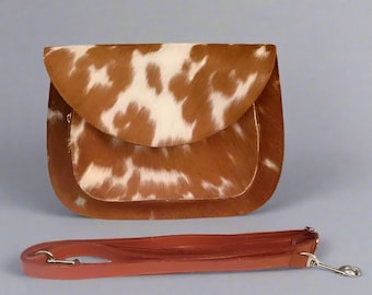Handmade Cowhide Crossbody Bag: Small Leather Shoulder Purse
