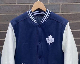 Vintage 90s Toronto Maple Leafs Varsity Reversible Jacket / Suede Coat / Fall Outerwear / Letterman / Streetwear / Embroidered Bomber