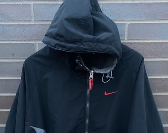 Vintage Y2K Nike Windbreaker Reversible Jacket / Swoosh / Athletic Spring Summer Sportswear / Streetwear / Full Zip Fleece / 2000s Nike