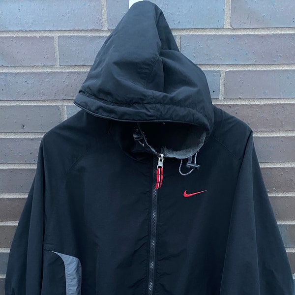 Vintage Y2K Nike Windbreaker Reversible Jacket / Swoosh / Athletic Spring Summer Sportswear / Streetwear / Full Zip Fleece / 2000s Nike