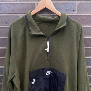 Vintage quarter zip fleece mens top