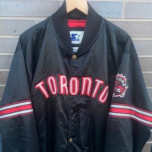 Kurtka NBA Starter firmy Toronto Raptors z rocznika 2003 / NBA z lat 90. / Koszykówka vintage / NBA vintage / Satynowy płaszcz typu bomber / Retro Streetwear