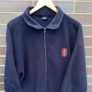 Vintage 90s Stanford University Full Zip Fleece Sweatshirt / 90s Sweater / College Sweater / Streetwear / Made In USA