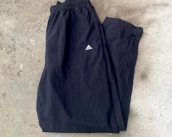Vintage Y2K Adidas Black Track Pants / Adidas Jogger Pants / Streetwear / 2000s Track Pants / Trackpants / Parachute Pants / Embroidered