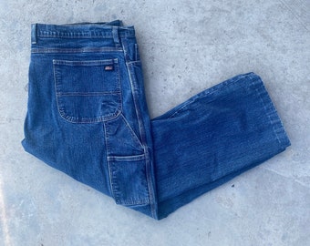 Vintage 90s Dickies Carpenter Jeans Size 42 x 32 / Vintage Workwear  / Streetwear / Wide Leg Baggy Pants / Work Pants