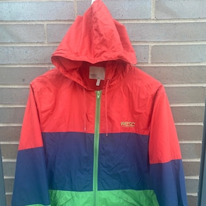 Vintage Y2K WESC Color Block Zip Up Windbreaker Jacket / Outdoors Hiking / Athletic Spring Summer Sportswear / Streetwear / Athleisure