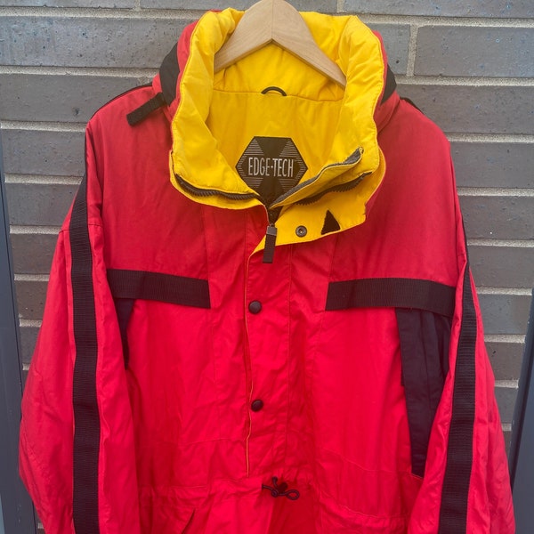 Vintage 90s Edge Tech Snowboard Jacket / Winter Outerwear / Athletic Half Zip Up / Ski And Snowboard Apparel / Goretex