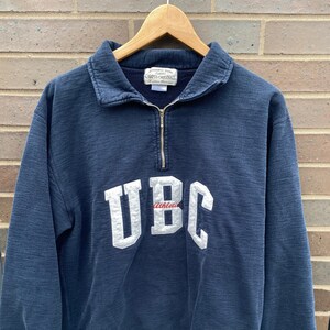 Vintage 90s University of British Columbia Quarter Zip UBC British Columbia 90s Sweater College Sweatshirt Made In Canada