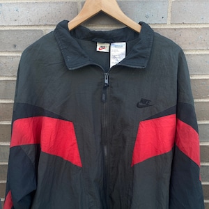 Vintage 90s Nike Full Zip Windbreaker Track Jacket / Swoosh / Athletic Spring Summer Fall Sportswear / Streetwear / Athleisure / 1990s Nike