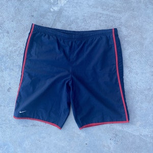 Vintage Y2K Nike Track Shorts / Navy Blue Athletic Shorts / Nike Swim Shorts / Mesh Lined / Streetwear / Track / Sportswear