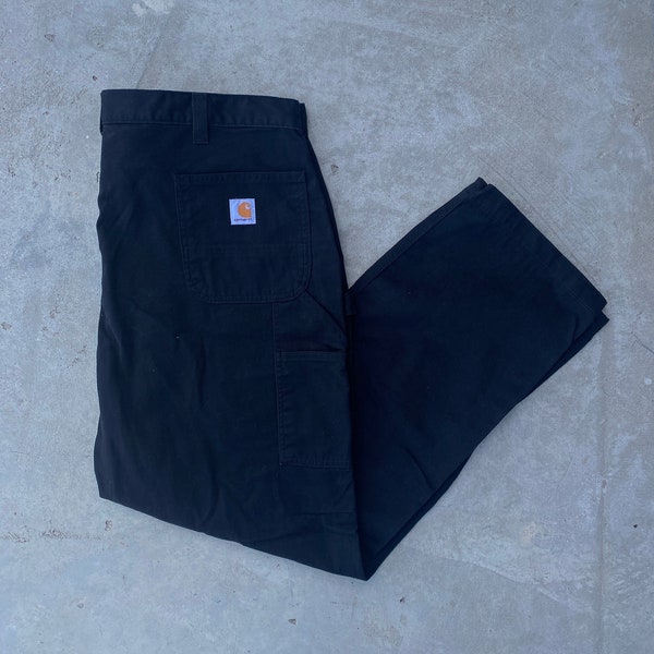 vintage Y2K Carhartt Carpenter Work Pants Taille 42 x 32 / vintage Workwear / Streetwear / Twill Black Pants / Work Pants