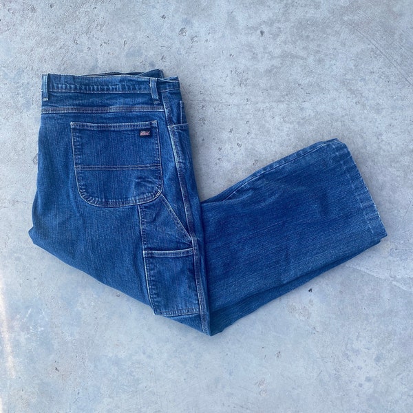 Vintage 90s Dickies Carpenter Jeans Size 42 x 32 / Vintage Workwear  / Streetwear / Wide Leg Baggy Pants / Work Pants