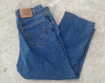Vintage 80s Levi's 550 Jeans Rozmiar 36 x 34 / Wyprodukowano w USA / Denim z lat 80. / Jeansy w kolorze niebieskim / Luźny krój Denim / Spodnie Vintage Levis