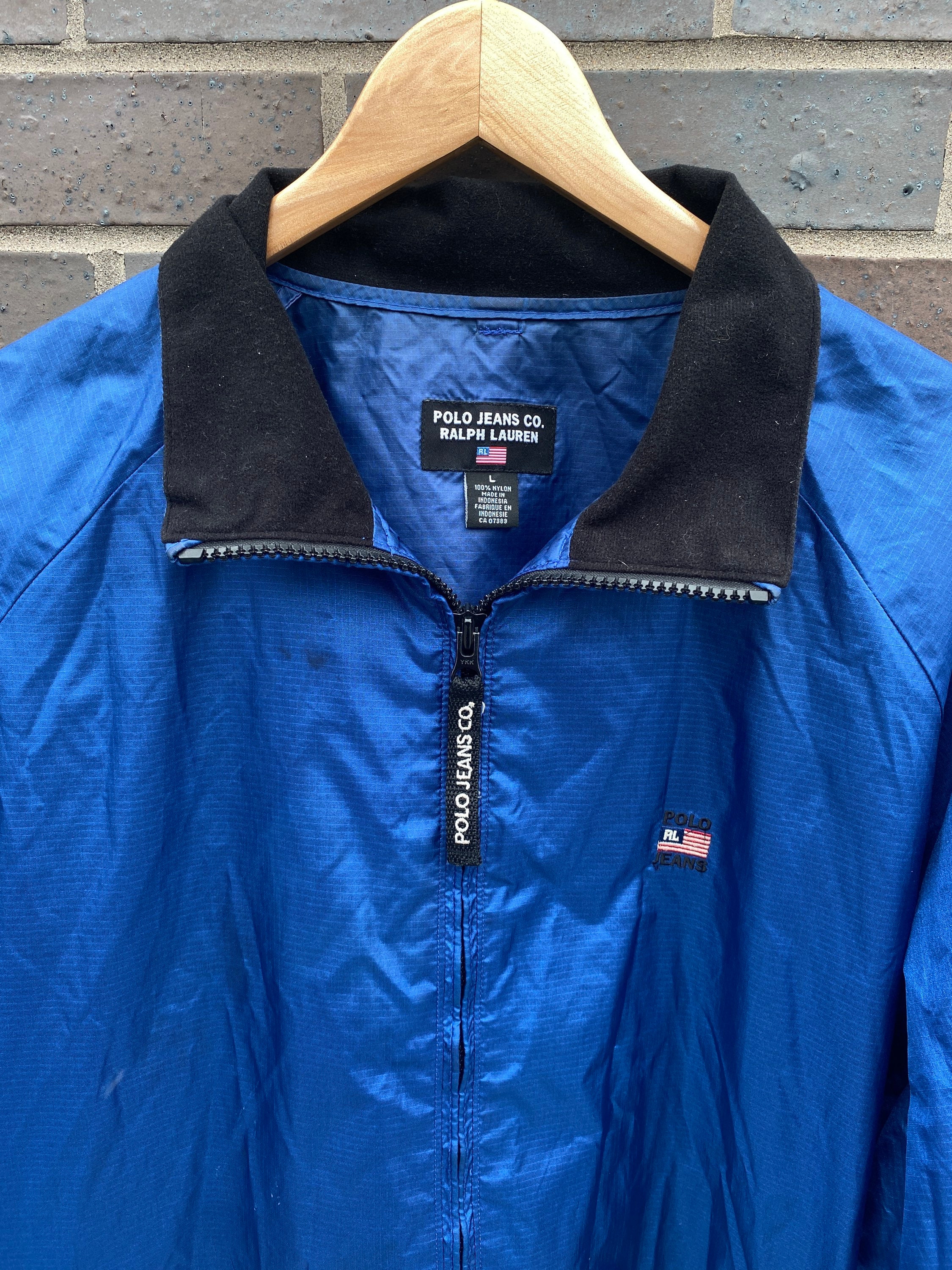 Vintage 90s Polo Jeans Ralph Lauren Nylon Full Zip Windbreaker