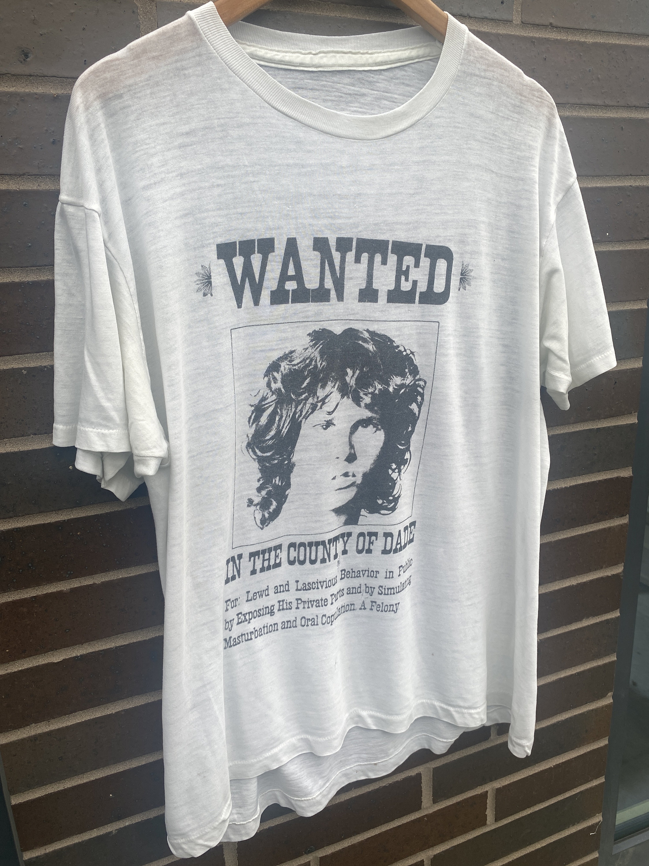 ヴィンテージ 80 年代 ジム・モリソン Wanted in County of Dade T