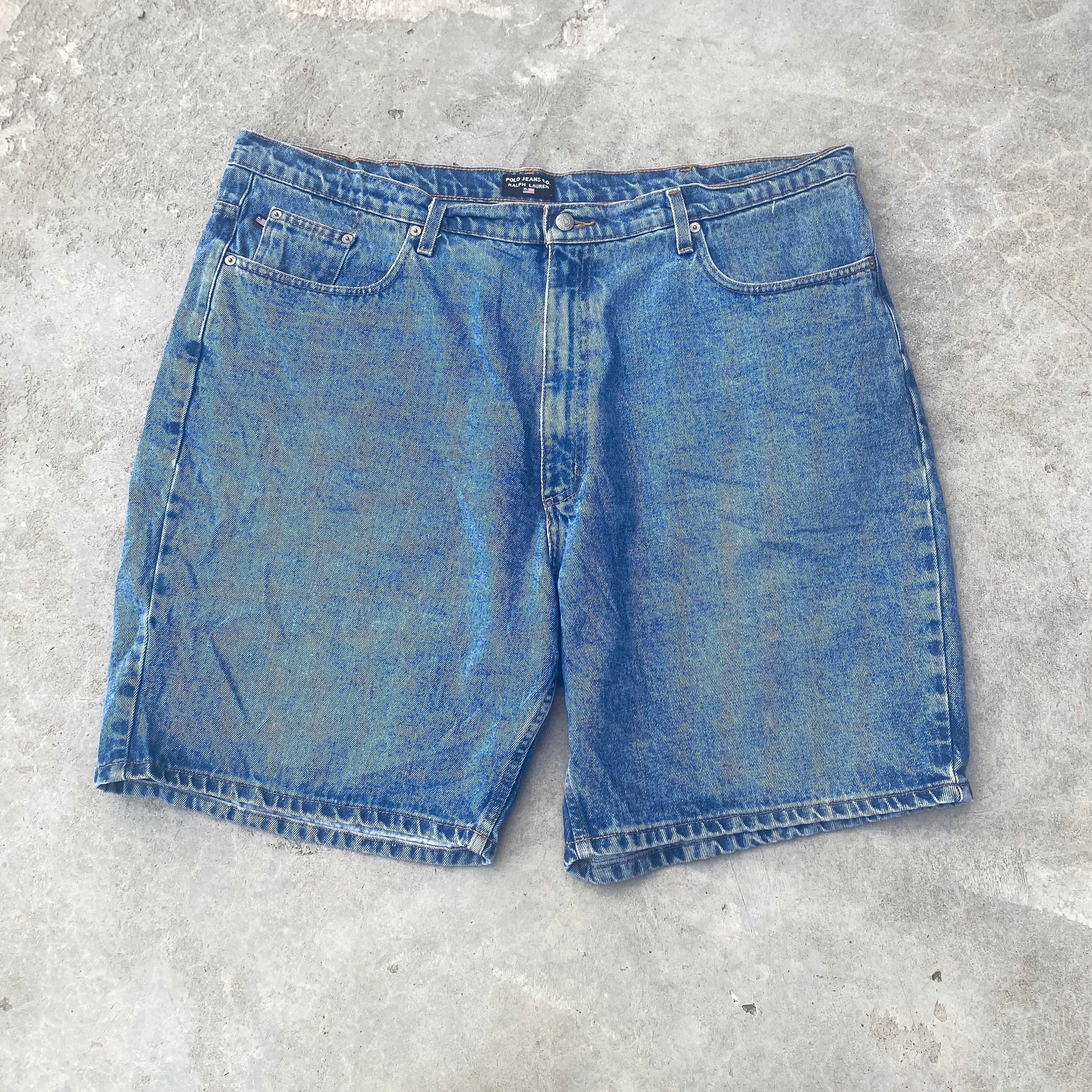 Vintage 90s Polo Ralph Lauren Denim Shorts Size 42 / RL Polo Jeans 