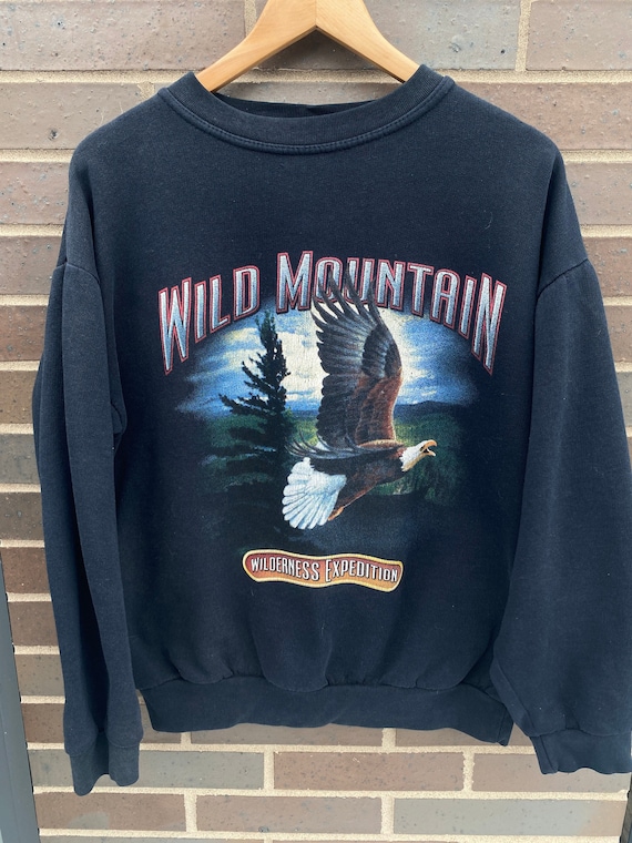 Vintage 90s Bald Eagle Crewneck / 90s Sweater / Expedition / Vintage Sweatshirt / Wildlife Wild Mountain / Pullover Sweatshirt