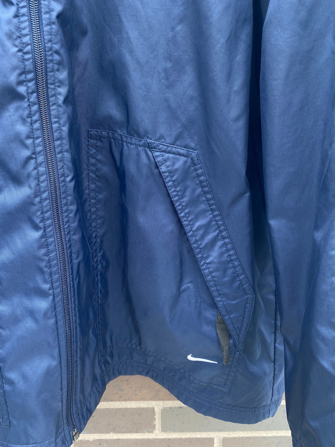 2000'S Nike Hooded Windbreaker, Men's Size Medium polyester blue type Vintage Second Hand main image 1