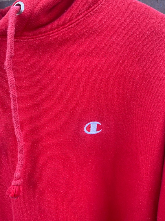 Vintage 90s Champion Embroidered Red Sweatshirt /… - image 4