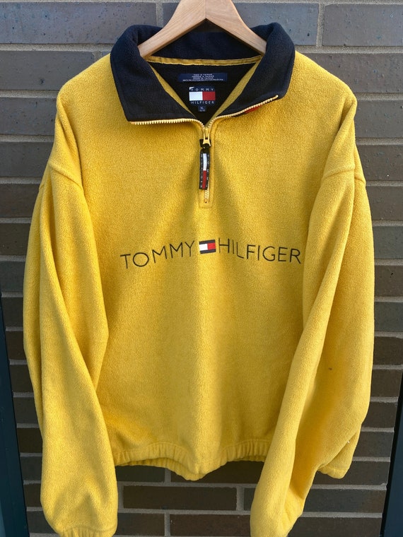 Vintage 90s Tommy Hilfiger Spellout Quarter Zip Fleece