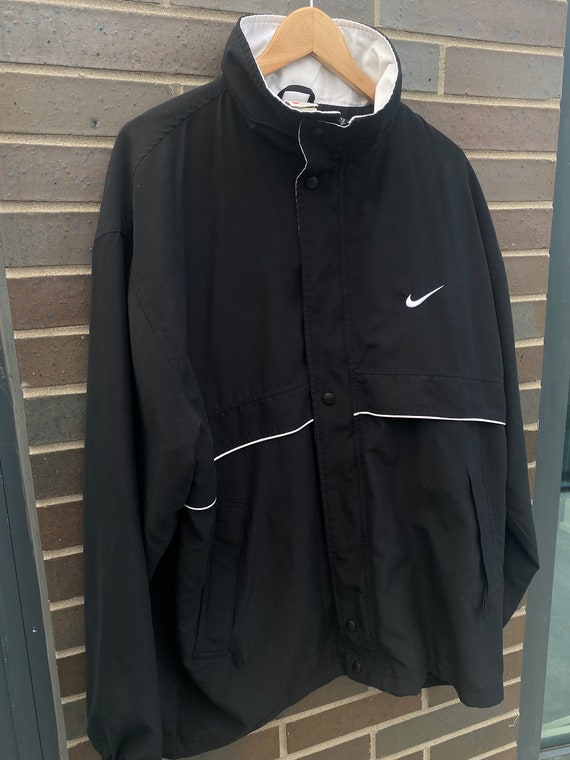 【USED】 90s NIKE setup jacket black GX1.0 Vintage Nike Air Medium Black Zip Up No Hoodie Track Jacket