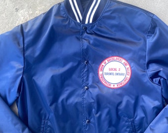 Vintage 80s Union Workers Bomber Jacket / Work Jacket