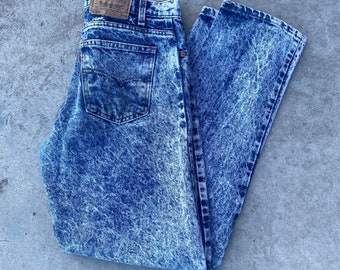 Vintage 80s Levi's 506 Acid Wash Jeans Size 34 x 32 / Orange Tab / Made in USA / 1980s Denim / Straight Leg Jeans / Vintage Levis Pants