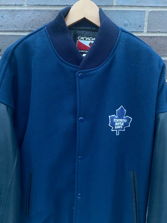 Vintage 90s Toronto Maple Leafs Varsity Jacket / … - image 3