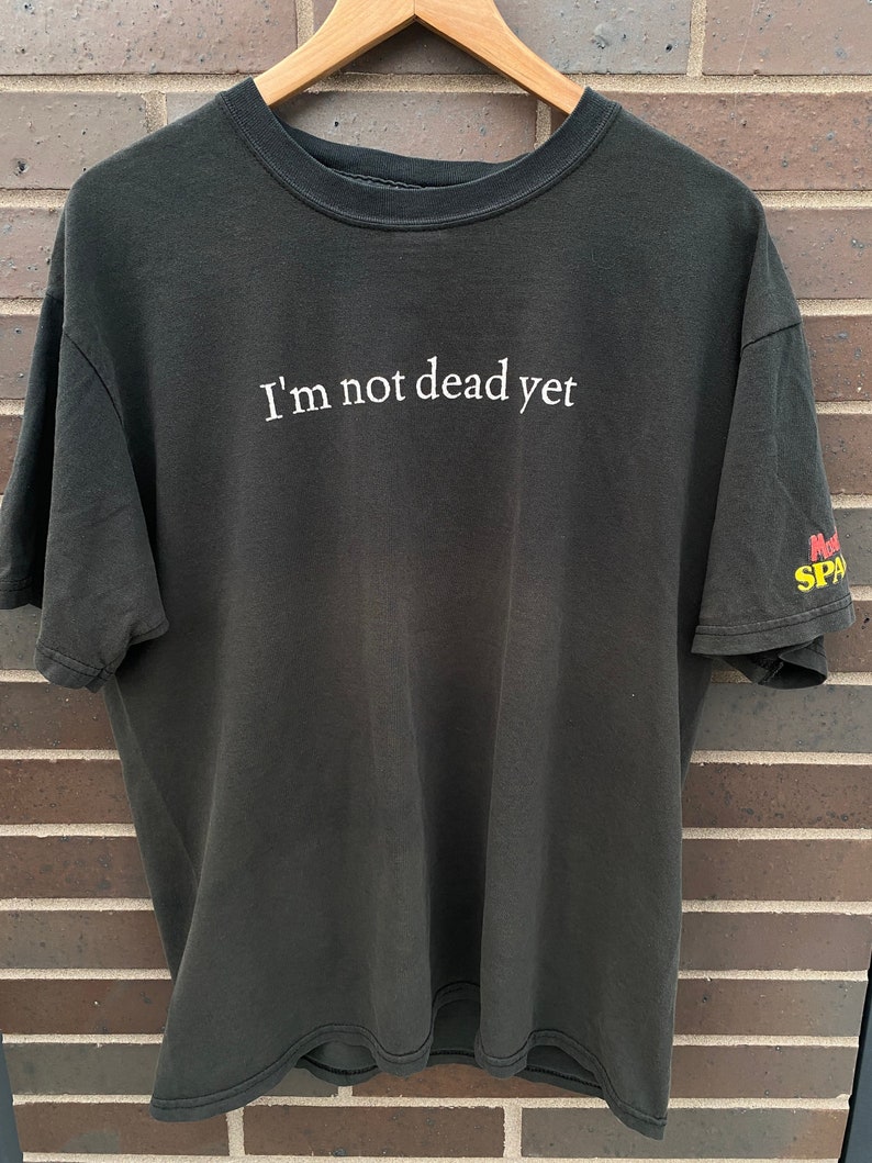 Vintage Y2K Monty Python Spamalot Graphic T-Shirt / Streetwear / Retro Style / Im Not Dead Yet / 2000s Graphic Tee / Movie Vintage image 1
