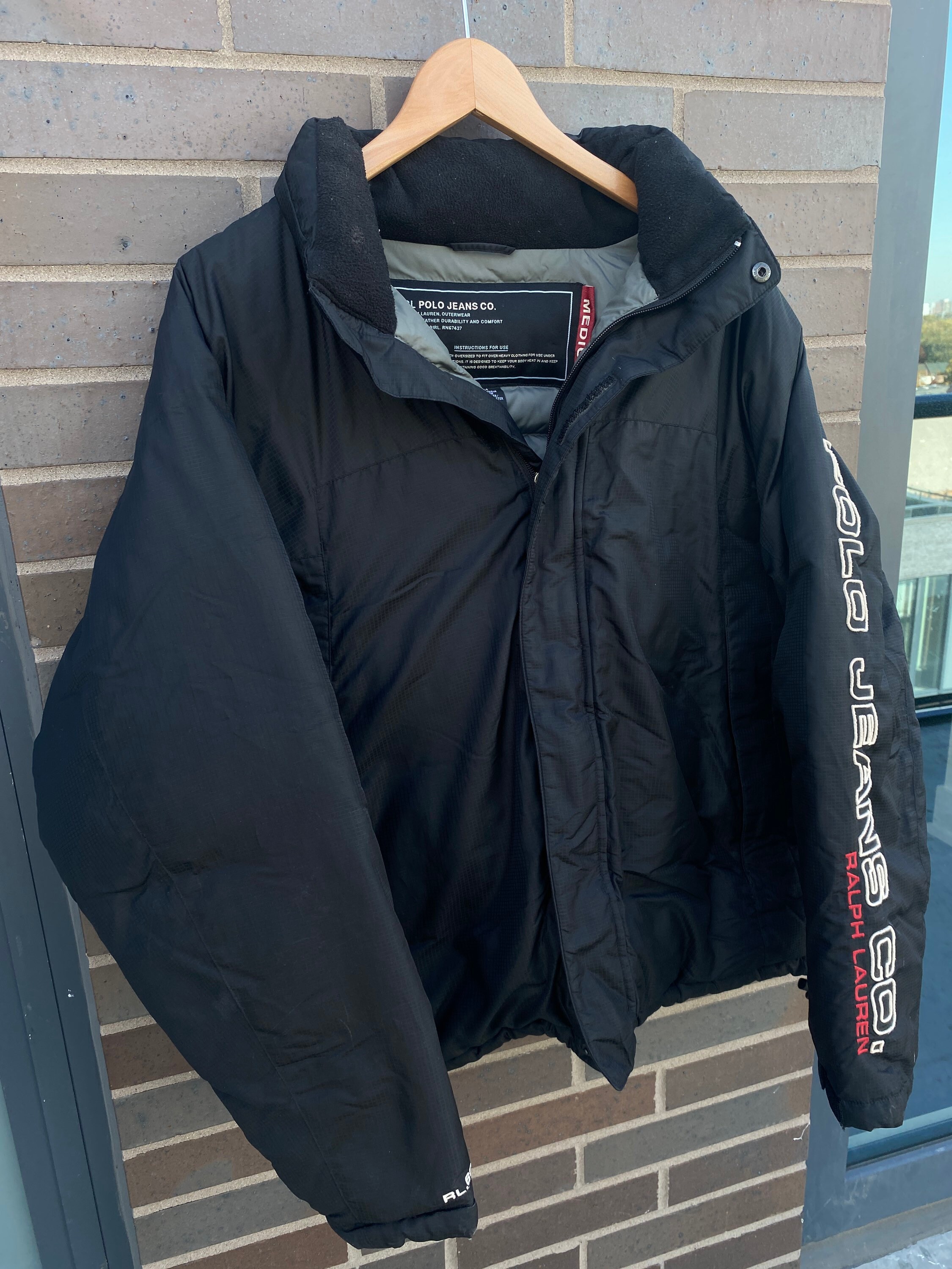 Vintage 90s Polo Jeans Co Ralph Lauren Puffer Jacket Vintage Polo Vintage Bubble Jacket Winter Streetwear Black Etsy