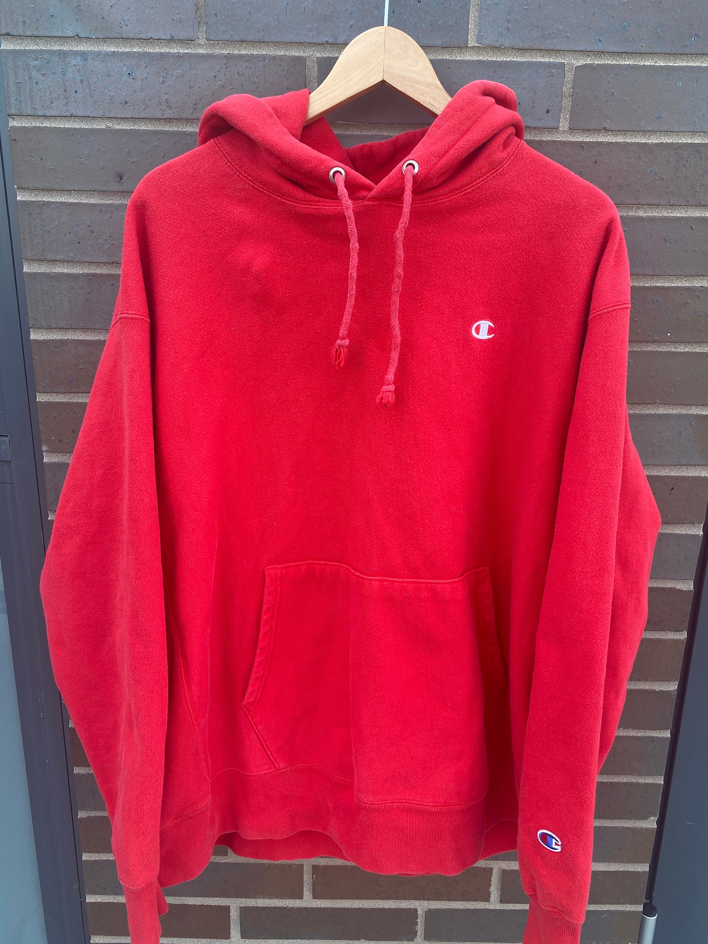 Vintage 90s Champion Embroidered Red Sweatshirt / Vintage Champion