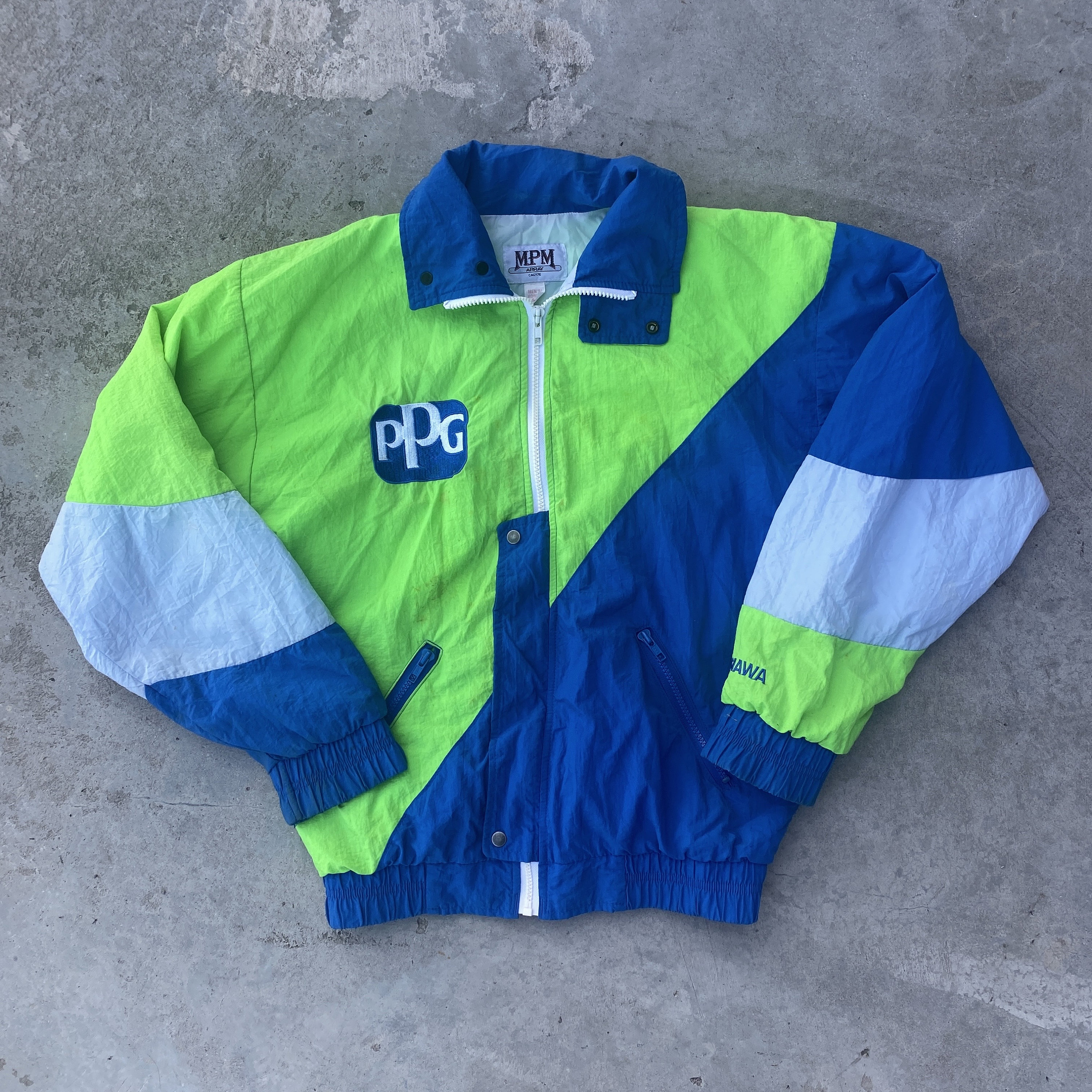 Vintage 80s PPG Oshawa Windbreaker Jacket / 1980s Retro Jacket