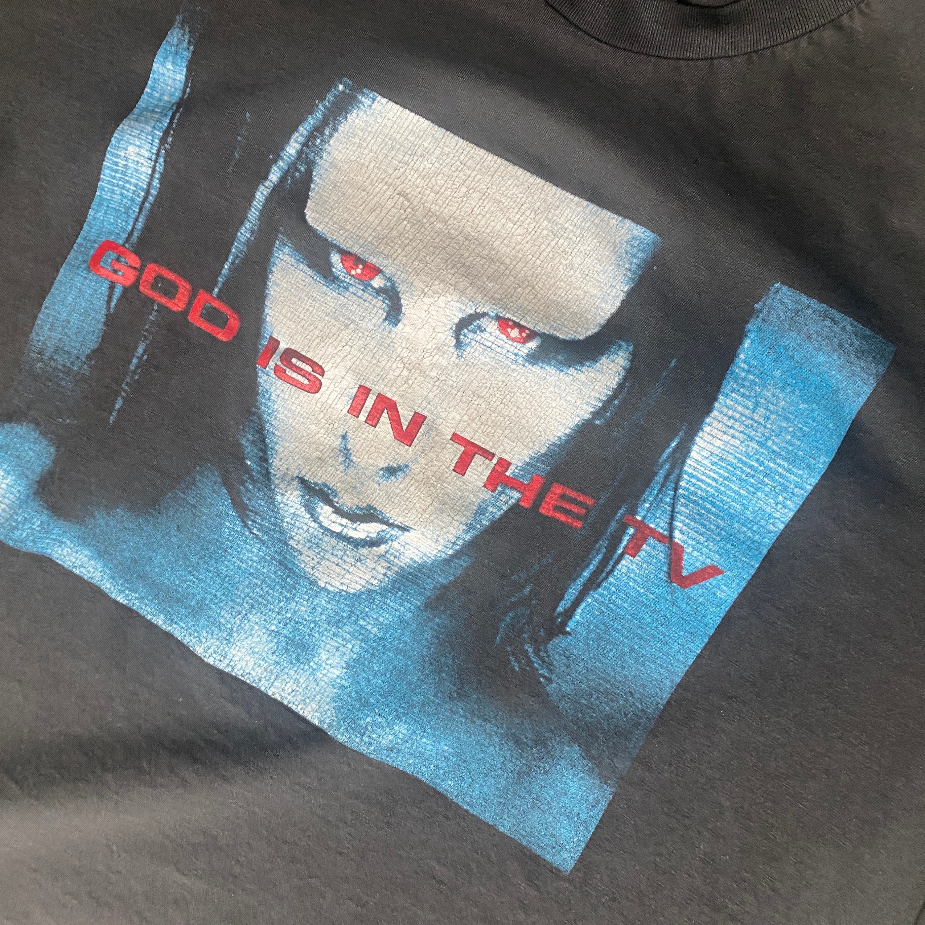 Vintage 1998 Marilyn Manson “god is in the TV” Band Shirt Vintage 1998 Marilyn Manson “god is in the TV” Band Shirt