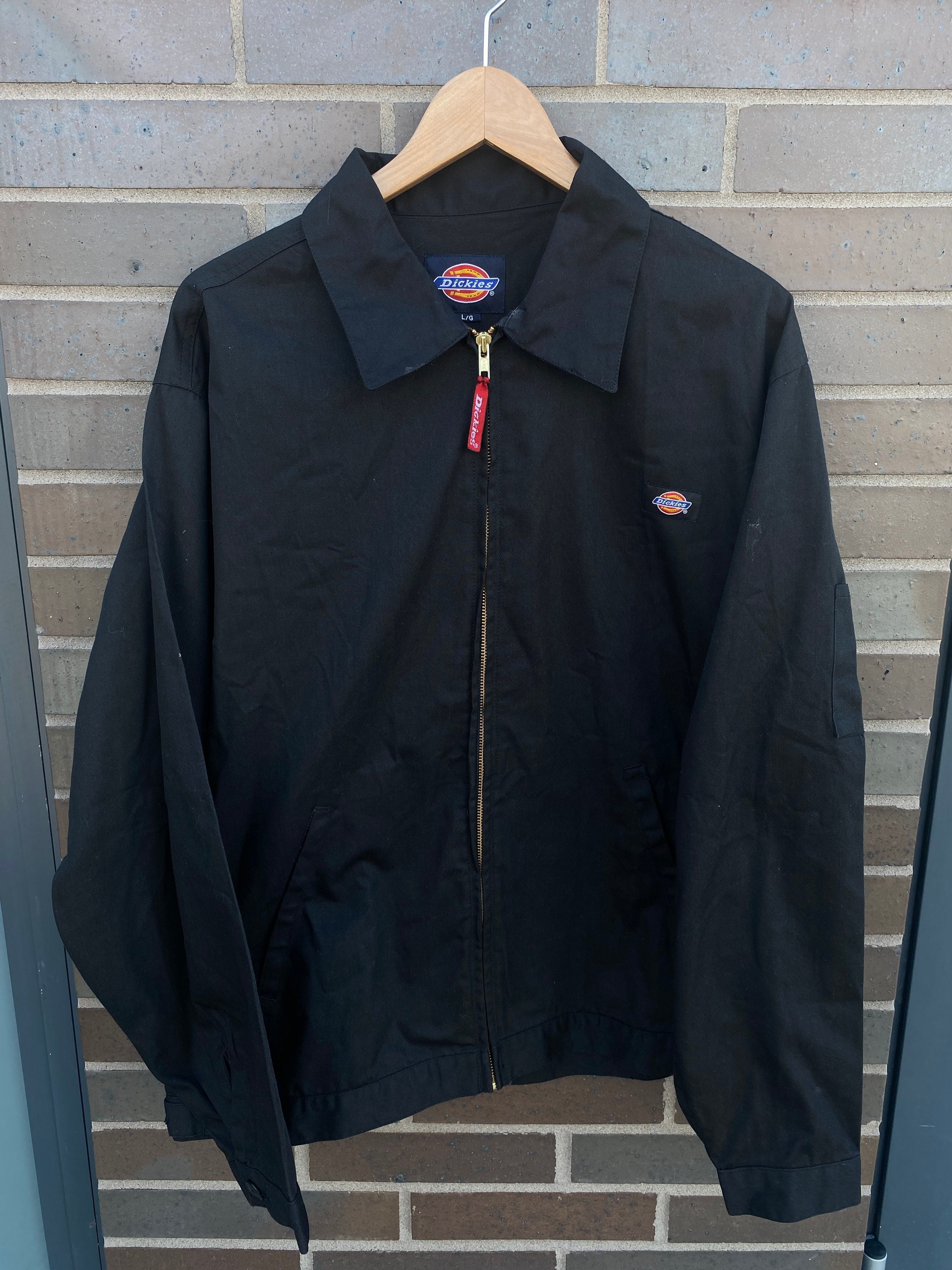 Vintage 90s Dickies Black Work Jacket / Patchwork / Vintage Denim ...