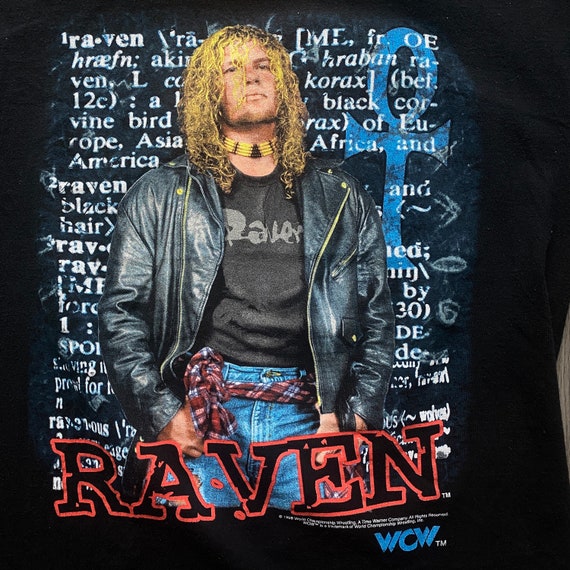 Vintage 1998 WCW Raven Wrestling T-Shirt / Vintag… - image 3