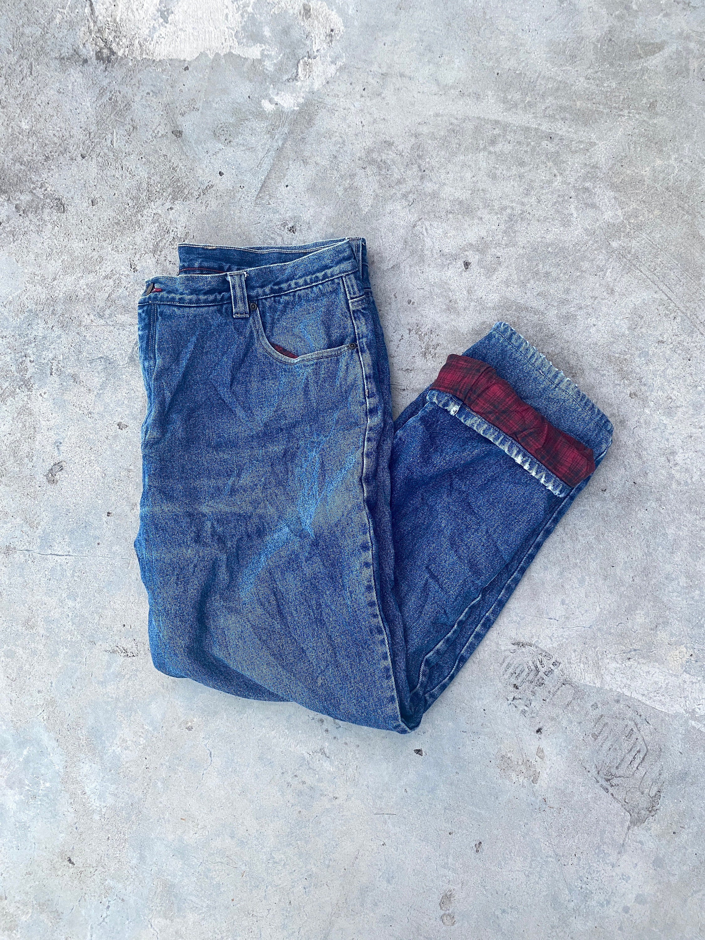Women Flannel Lined Jeans Etsy Canada