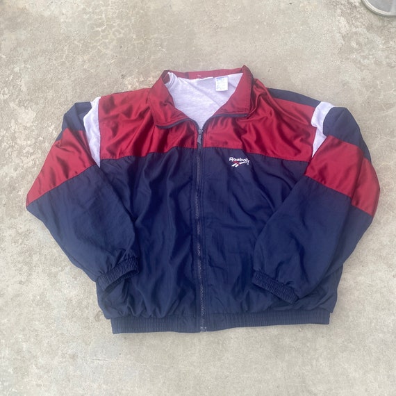 Vintage 90s Reebok Full Zip Windbreaker Jacket / Retro Track Jacket / Athletic Spring Summer Sportswear / Streetwear / 1990s Athleisure