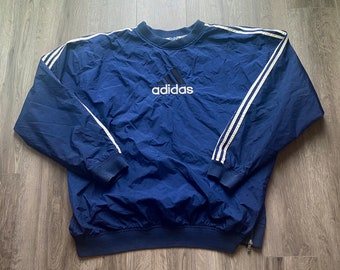 Vintage 90s Adidas Windbreaker Jacket / 90s Adidas / Vintage Rain Jacket / Spring Streetwear / Pullover Jacket / Light Coat / Retro 1990s