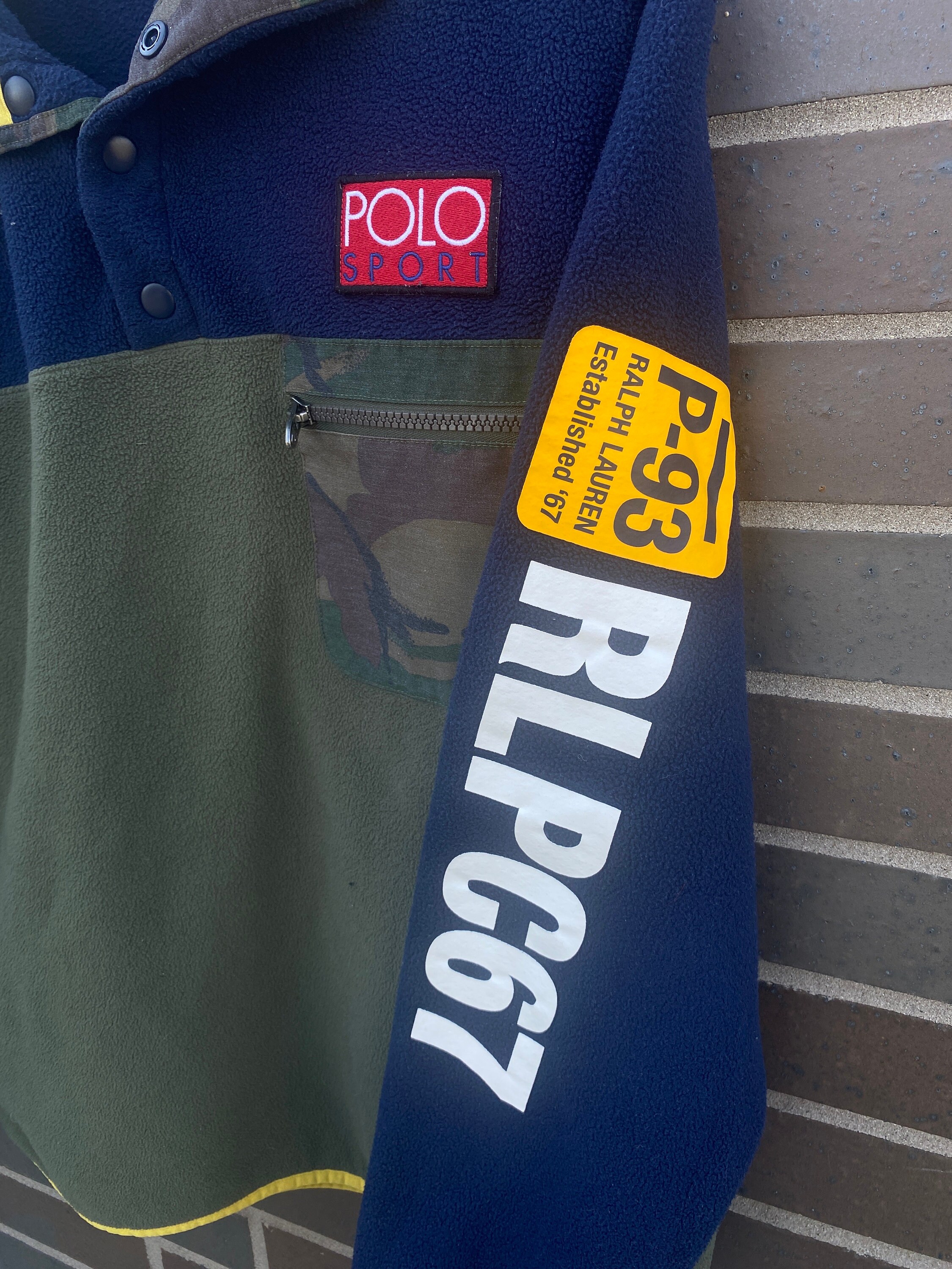 Vintage 90s Polo Sport T-snap Fleece Sweatshirt / Ralph Lauren 