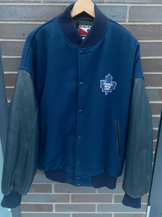 Vintage 90s Toronto Maple Leafs Varsity Jacket / … - image 1