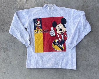 Vintage 90s Minnie Mouse Crewneck Sweatshirt /  Vintage Sweatshirt / Vintage Disney / Mickey Sweater / Walt Disney World / Mockneck Pullover