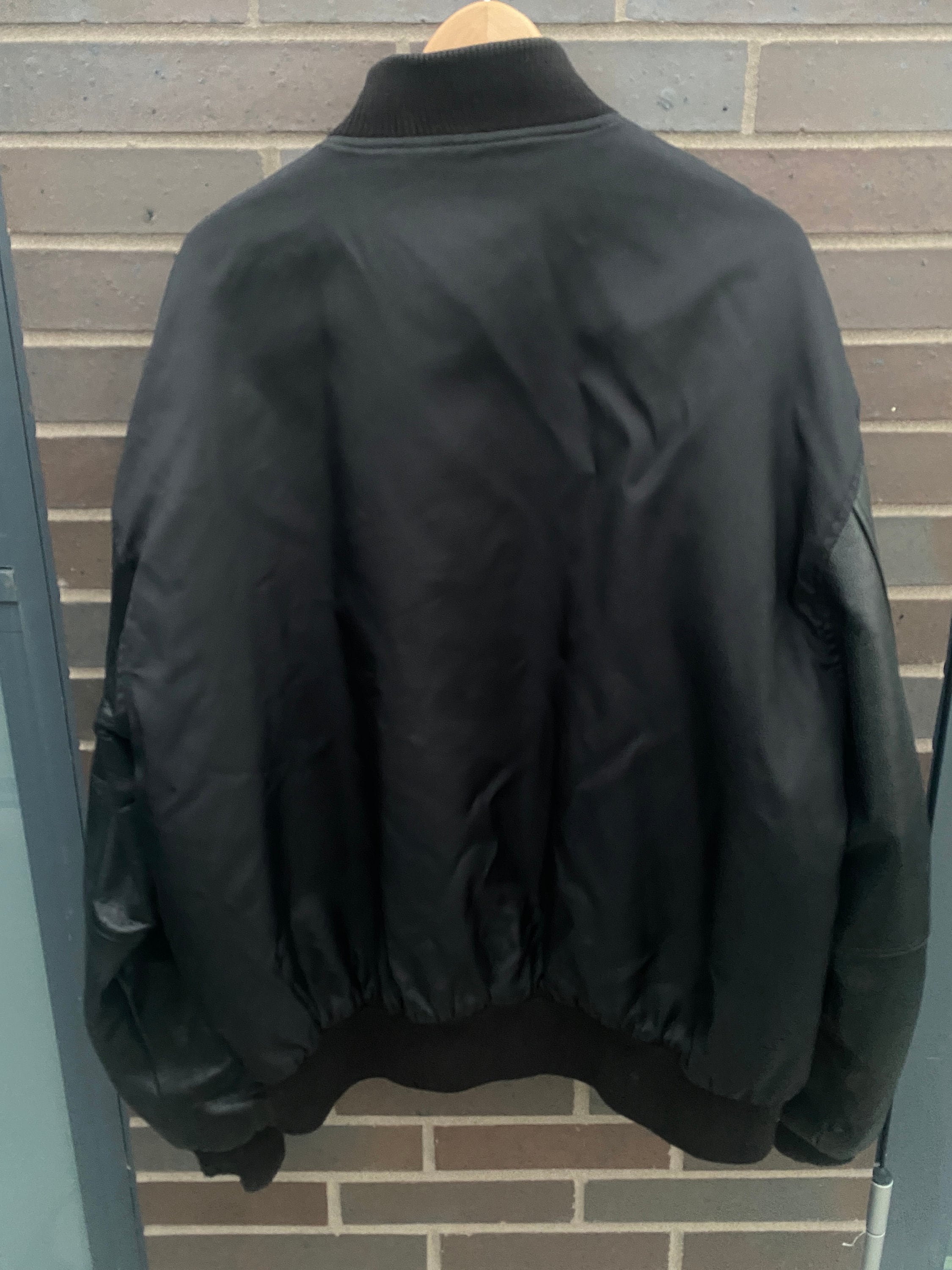 Vintage 90s Molson Canadian Varsity Jacket / Leather Sleeves Coat 