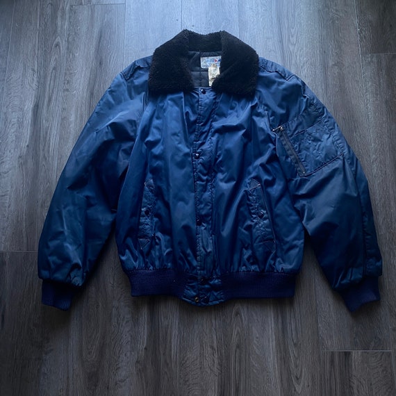 Vintage 80s Fur Collar Bomber Jacket / Fall Fashion / Streetwear