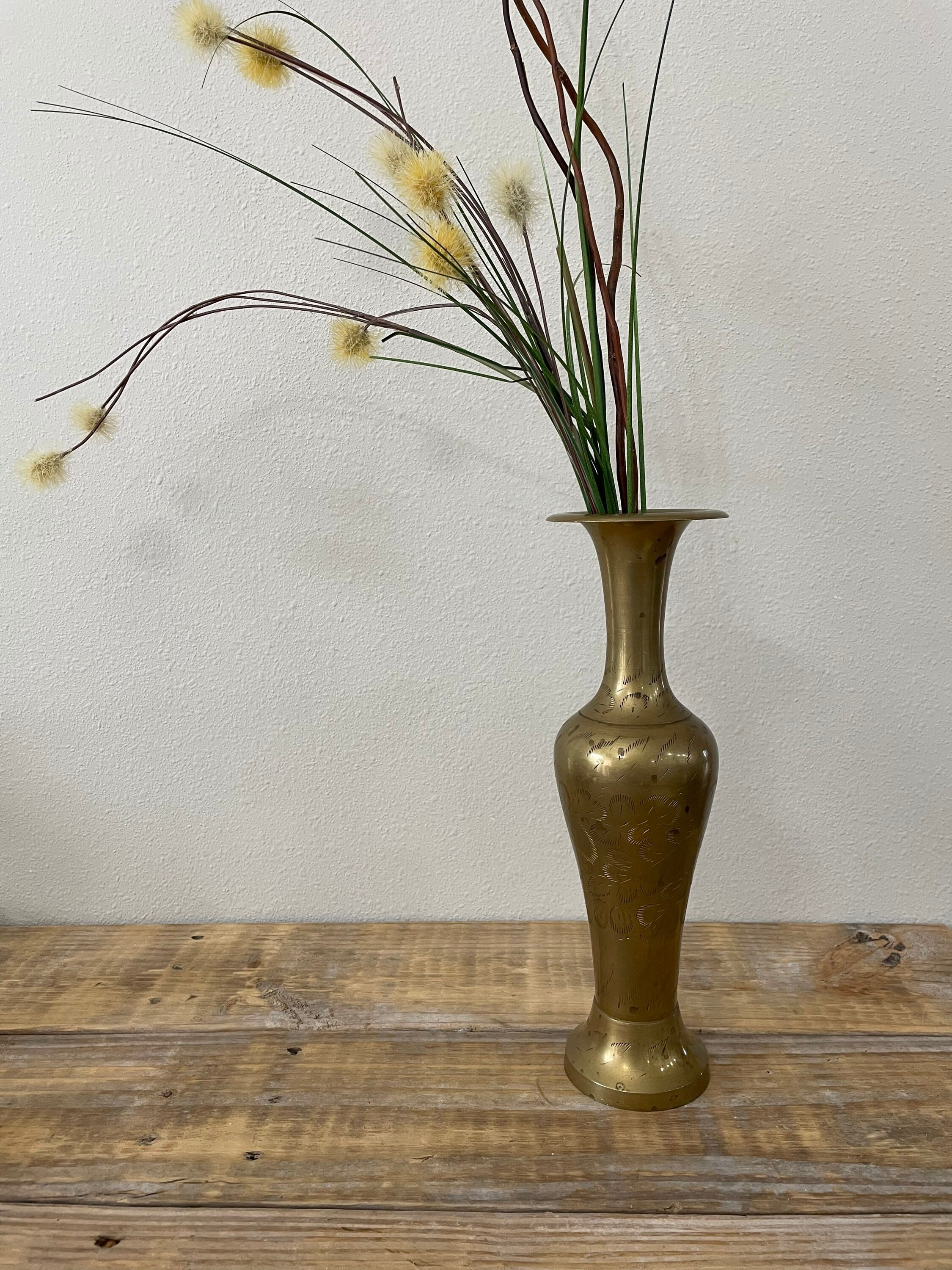 Etched Brass Vase