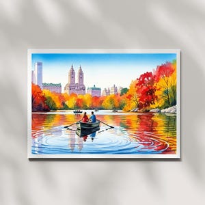 Watercolor Digital USA Central Park Print, Central Park Print, Central Park Art, Central Park, New York Watercolor, Nyc Poster, Nyc Painting