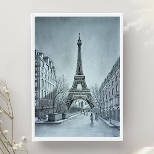 Bleistiftzeichnung Eiffelturm, Paris Reiseplakat, Paris Zeichnung, Paris Kunstwerk, Eiffelturm Kunst, Europäische Stadt Kunst, Eiffelturm Geschenke