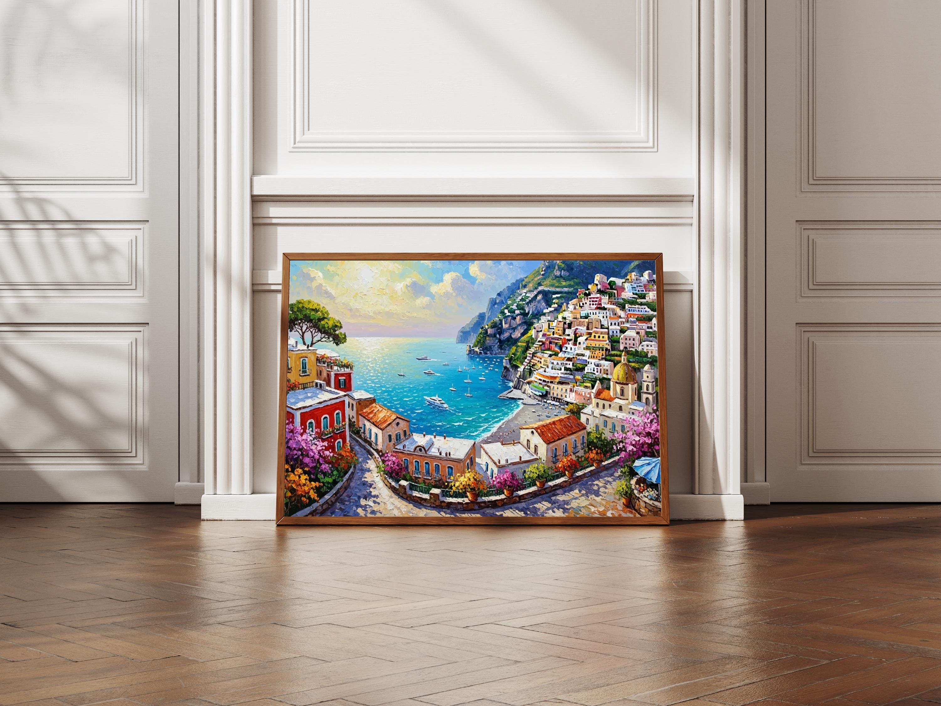 Positano Art Print | Colorful Amalfi Coast Italy Travel Poster