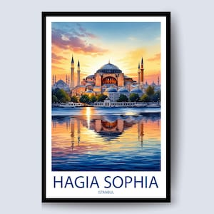 Istanbul Hagia Sophia Travel Print Wall Art, Hagia Sophia, Istanbul Travel, Turkey Print, Turkey Print Art, Mosque Wall Art, Turkish Art